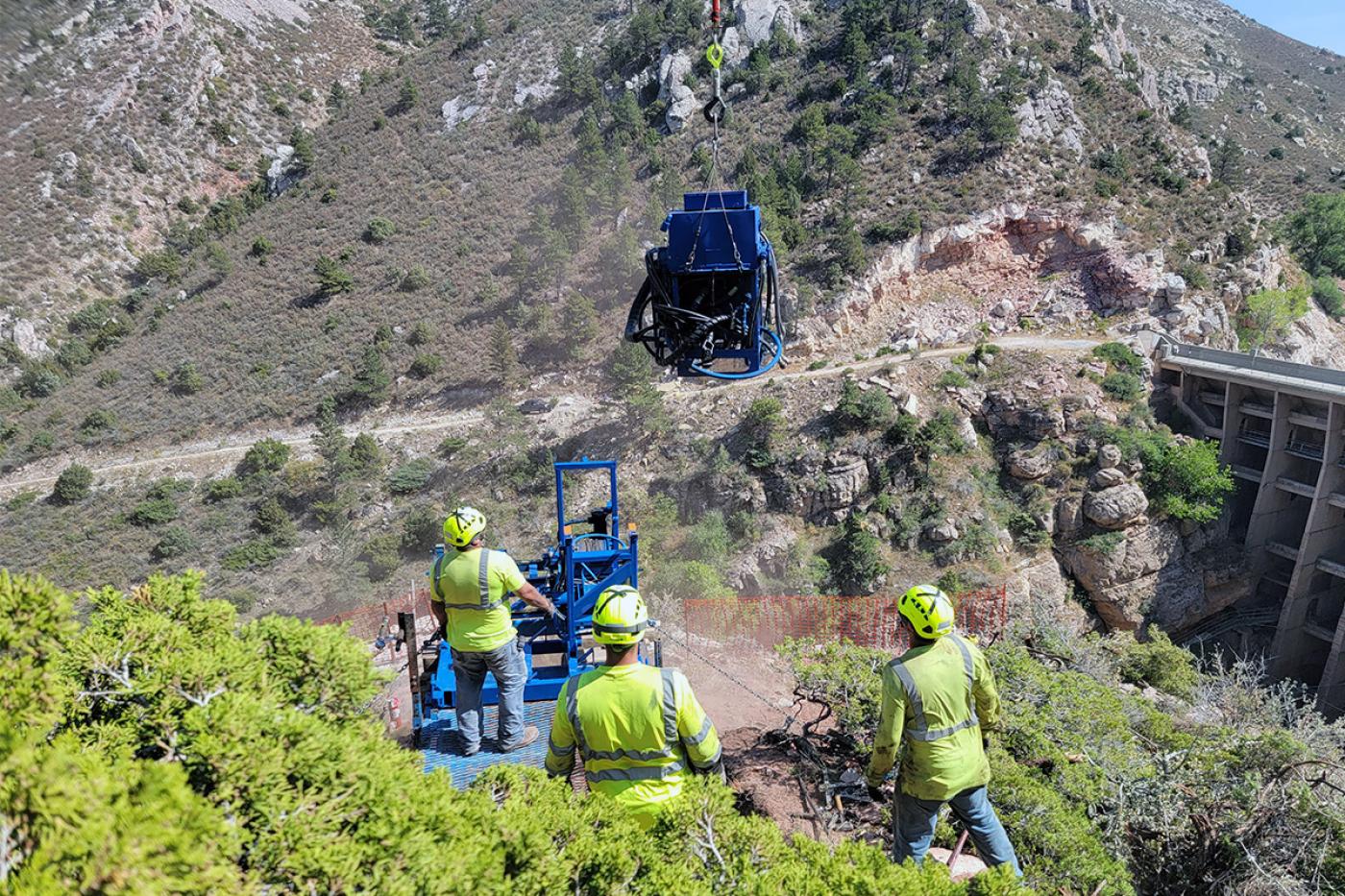 Helicopter drilling