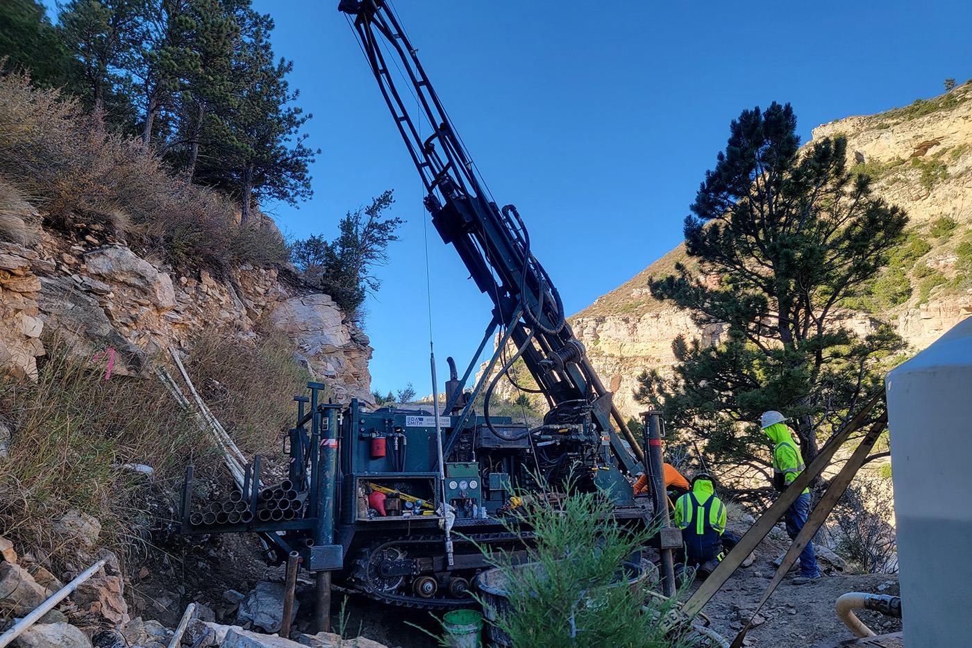 La Prele Dam geotechnical drilling, Douglas, Wyoming