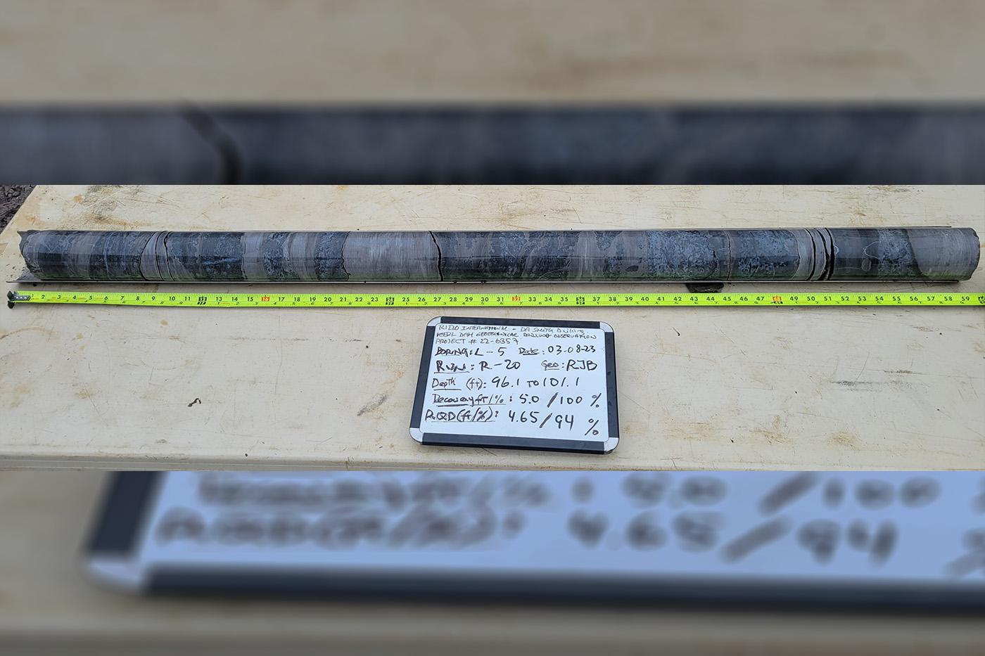 Geotechnical core holes at Kerr Dam