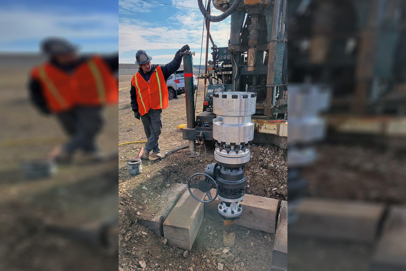 Geotechnical core holes at Kerr Dam