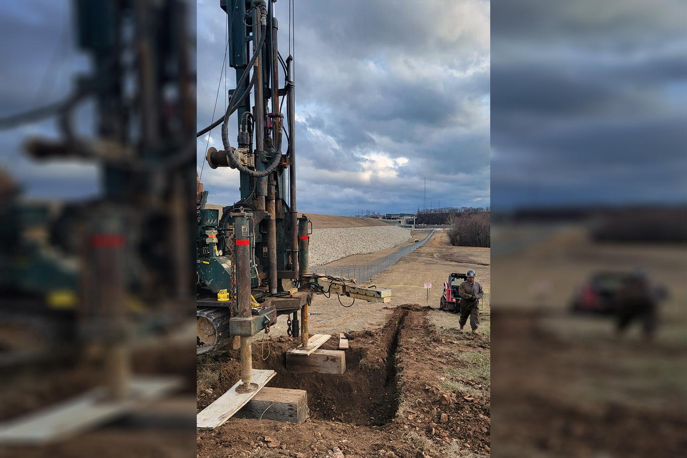 Geotechnical core holes at Kerr Dam